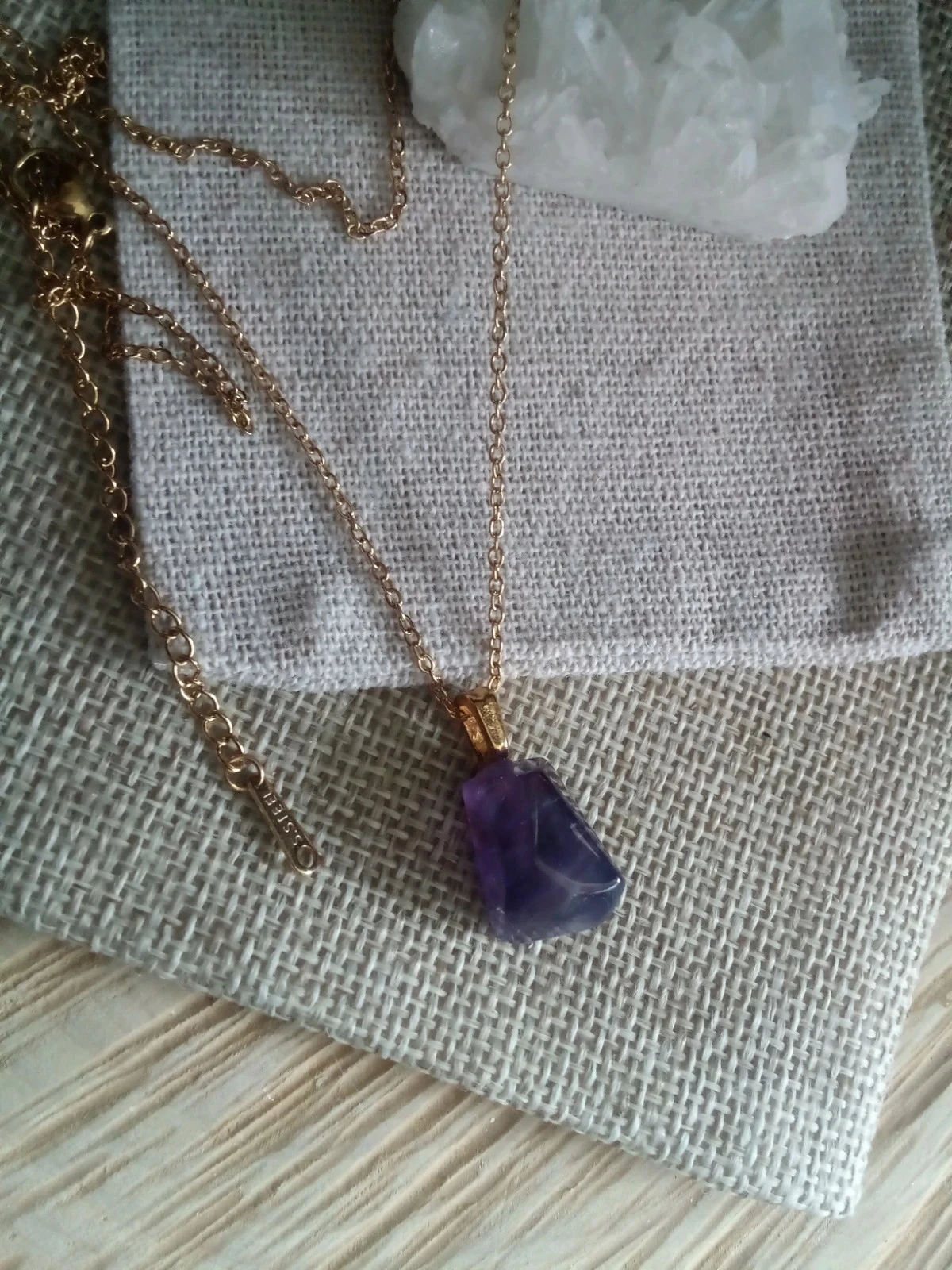 Purple Amethyst Natural Stone Pendant Necklace 💜. – photo 2